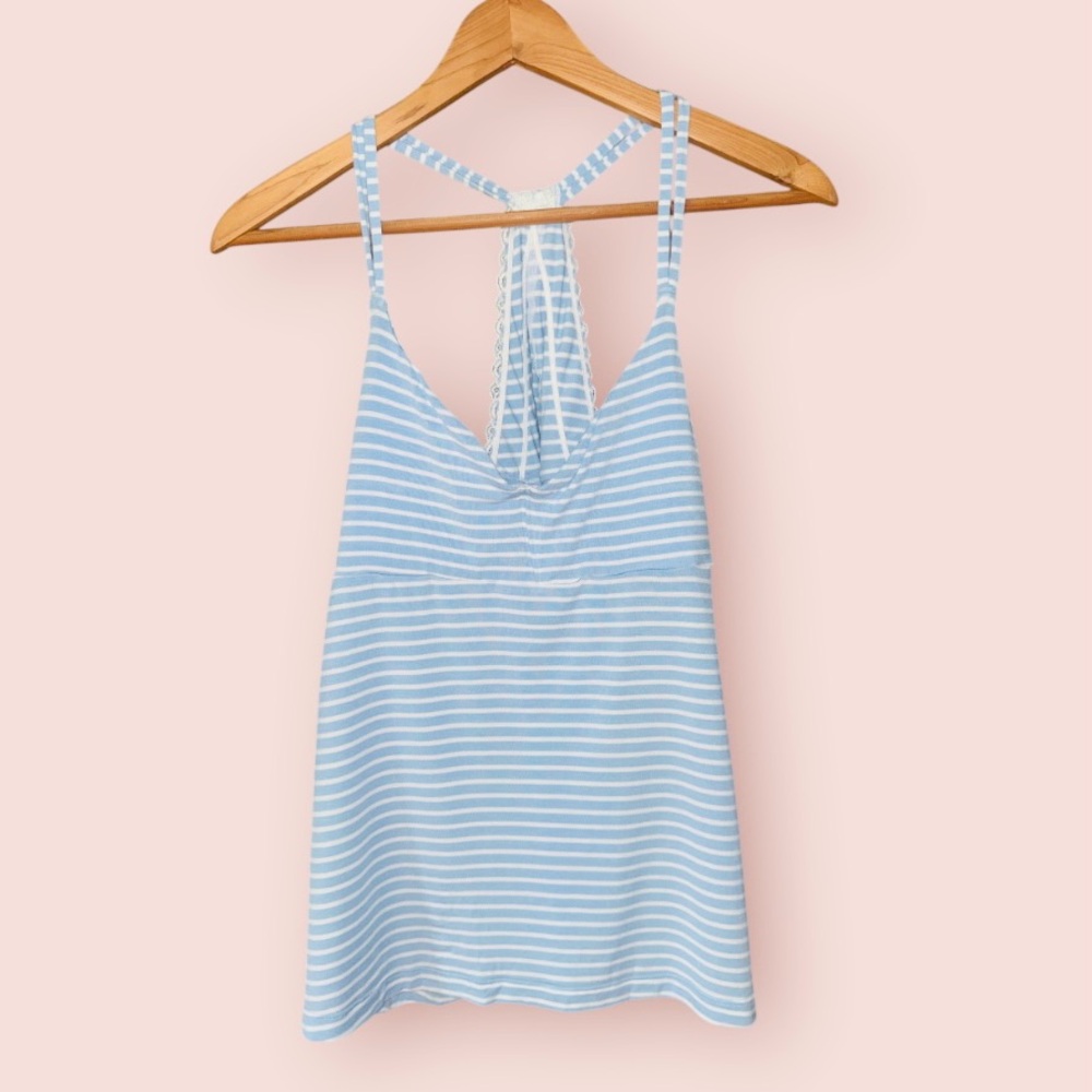 Blue and White Striped camisole pjs size‎ medium